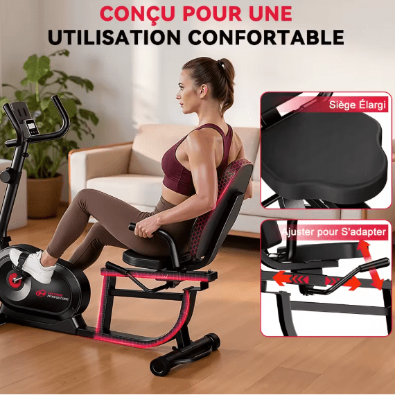 Vélo d'Exercice Couché Fitness Code - Vélo Semi-Allongé 120kg