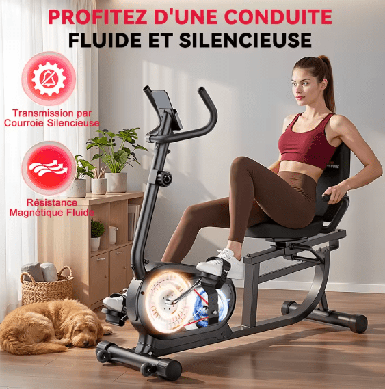 Vélo d'Exercice Couché Fitness Code - Vélo Semi-Allongé 120kg