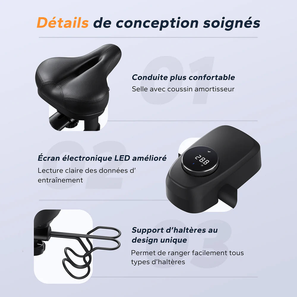 Vélo d'Appartement Silencieux à Résistance Magnétique